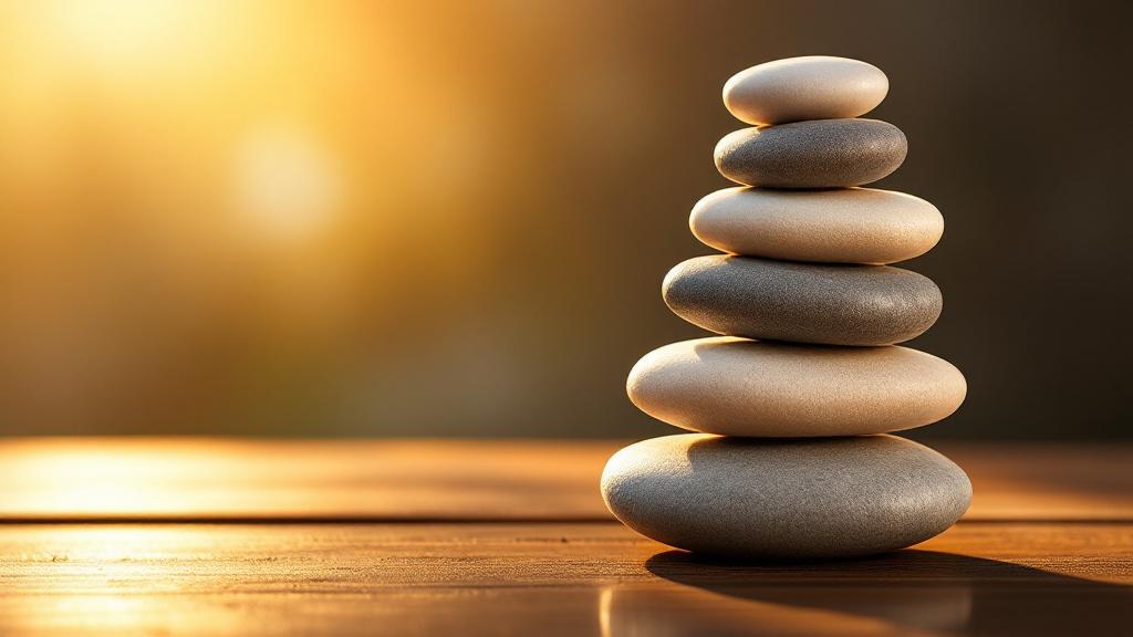 Balanced Natural Stones Reflecting Skincare Harmony